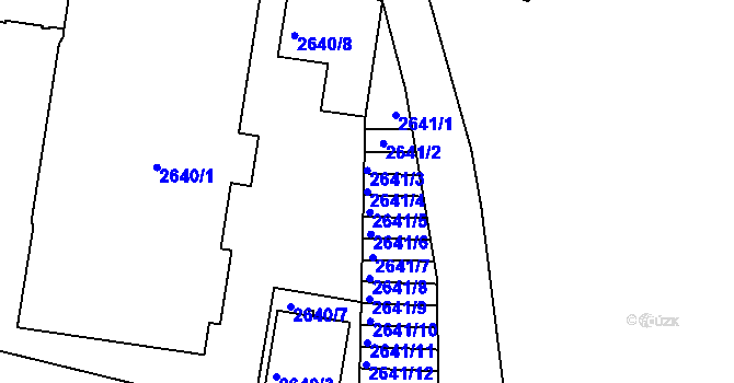 Parcela st. 2641/4 v KÚ Příbram, Katastrální mapa