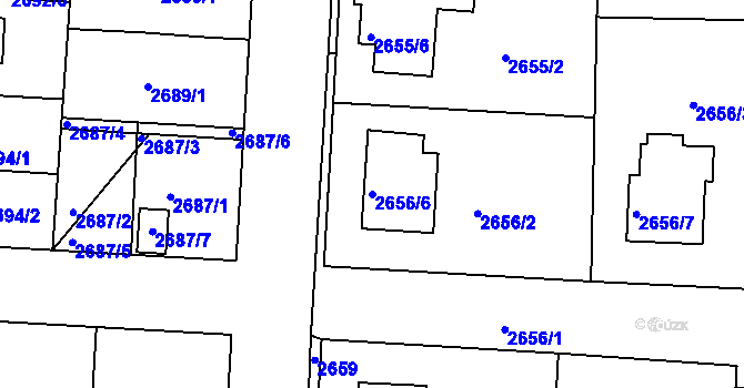 Parcela st. 2656/6 v KÚ Příbram, Katastrální mapa