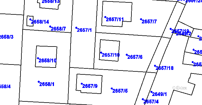 Parcela st. 2657/10 v KÚ Příbram, Katastrální mapa