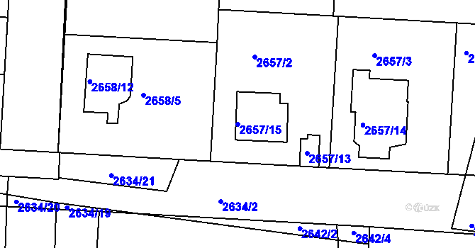 Parcela st. 2657/15 v KÚ Příbram, Katastrální mapa