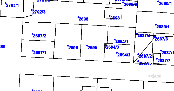 Parcela st. 2695 v KÚ Příbram, Katastrální mapa