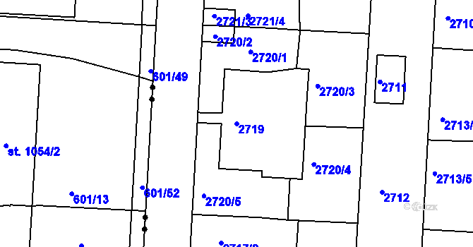 Parcela st. 2719 v KÚ Příbram, Katastrální mapa