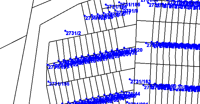 Parcela st. 2731/16 v KÚ Příbram, Katastrální mapa