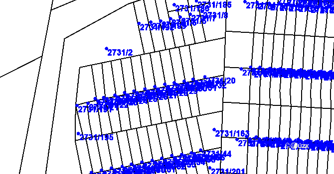 Parcela st. 2731/29 v KÚ Příbram, Katastrální mapa