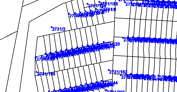 Parcela st. 2731/30 v KÚ Příbram, Katastrální mapa