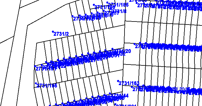 Parcela st. 2731/31 v KÚ Příbram, Katastrální mapa