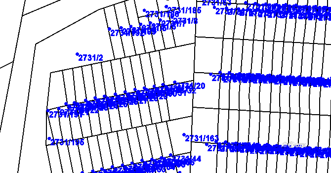 Parcela st. 2731/32 v KÚ Příbram, Katastrální mapa
