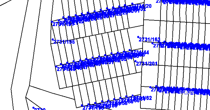 Parcela st. 2731/40 v KÚ Příbram, Katastrální mapa