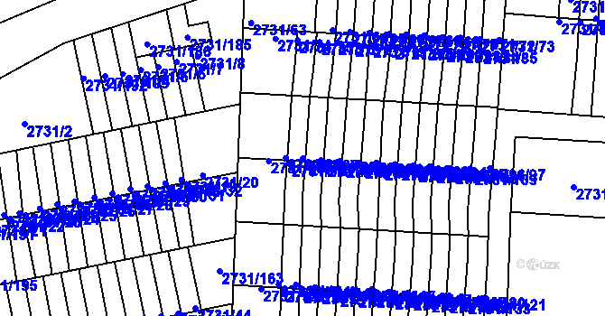Parcela st. 2731/87 v KÚ Příbram, Katastrální mapa