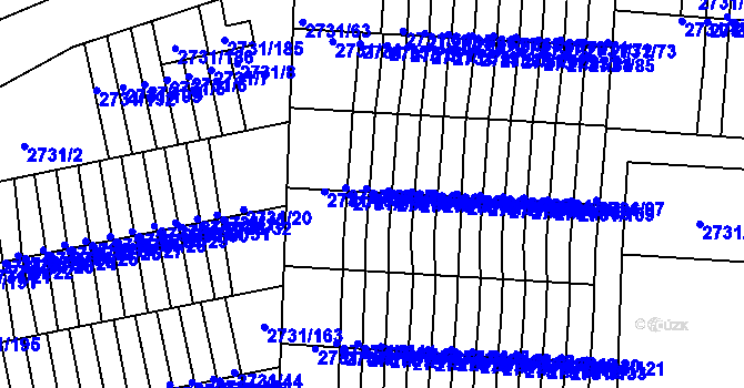 Parcela st. 2731/100 v KÚ Příbram, Katastrální mapa
