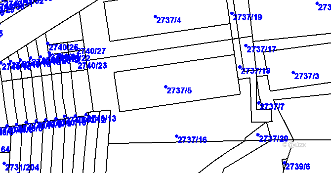 Parcela st. 2737/5 v KÚ Příbram, Katastrální mapa