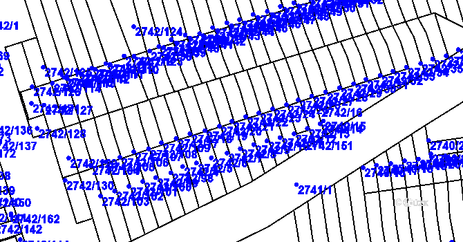 Parcela st. 2742/21 v KÚ Příbram, Katastrální mapa