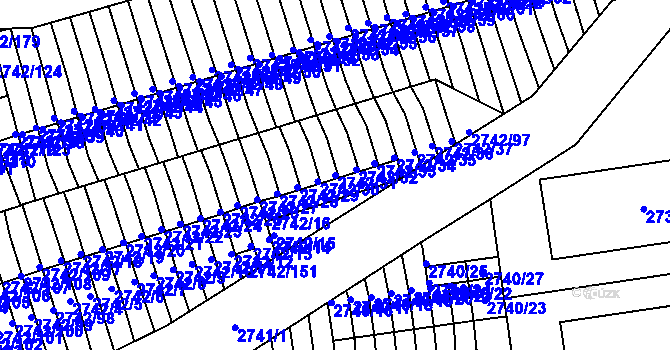 Parcela st. 2742/31 v KÚ Příbram, Katastrální mapa