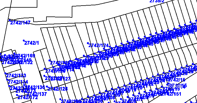Parcela st. 2742/67 v KÚ Příbram, Katastrální mapa