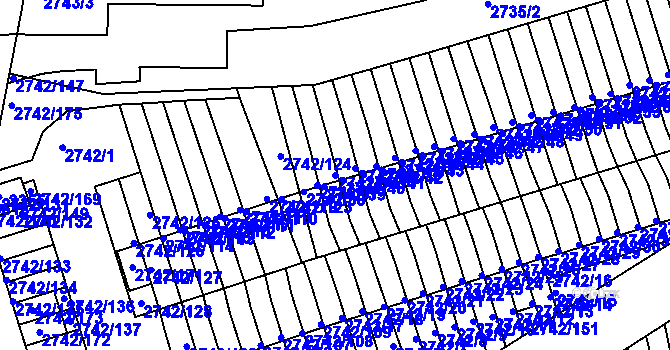 Parcela st. 2742/68 v KÚ Příbram, Katastrální mapa