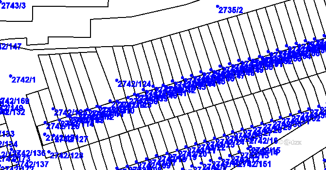 Parcela st. 2742/70 v KÚ Příbram, Katastrální mapa