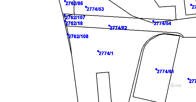 Parcela st. 2774/1 v KÚ Příbram, Katastrální mapa