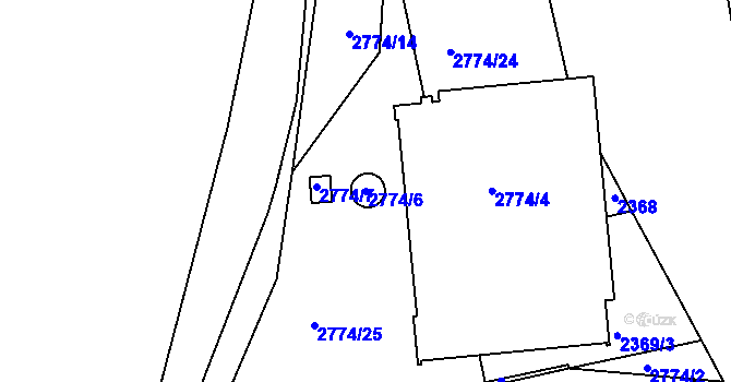 Parcela st. 2774/6 v KÚ Příbram, Katastrální mapa