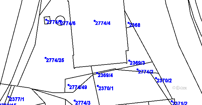 Parcela st. 2774/21 v KÚ Příbram, Katastrální mapa
