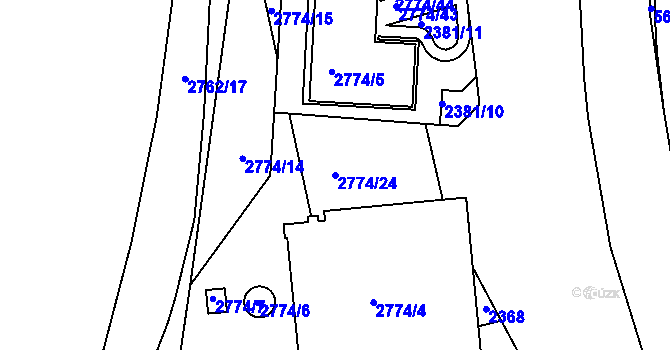 Parcela st. 2774/24 v KÚ Příbram, Katastrální mapa