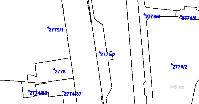 Parcela st. 2775/2 v KÚ Příbram, Katastrální mapa