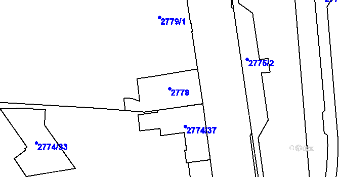 Parcela st. 2778 v KÚ Příbram, Katastrální mapa