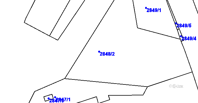 Parcela st. 2848/2 v KÚ Příbram, Katastrální mapa