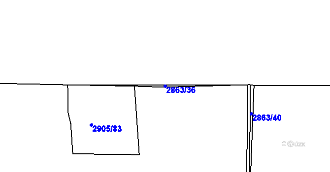 Parcela st. 2863/36 v KÚ Příbram, Katastrální mapa