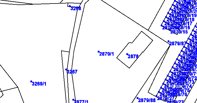 Parcela st. 2879/1 v KÚ Příbram, Katastrální mapa