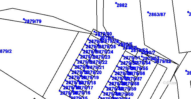 Parcela st. 2879/24 v KÚ Příbram, Katastrální mapa