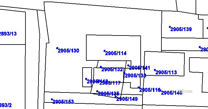 Parcela st. 2905/131 v KÚ Příbram, Katastrální mapa