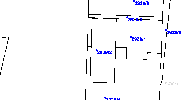 Parcela st. 2929/2 v KÚ Příbram, Katastrální mapa