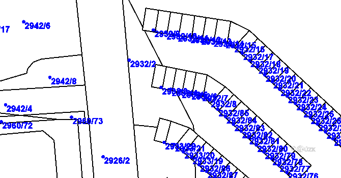 Parcela st. 2932/4 v KÚ Příbram, Katastrální mapa