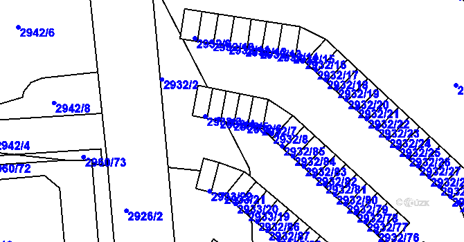 Parcela st. 2932/5 v KÚ Příbram, Katastrální mapa