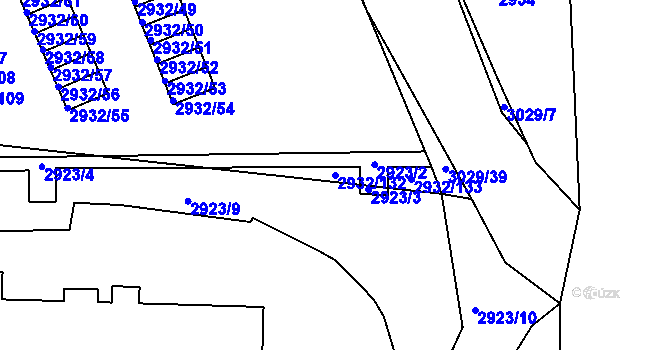 Parcela st. 2932/132 v KÚ Příbram, Katastrální mapa