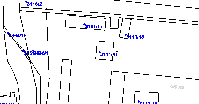Parcela st. 3111/11 v KÚ Příbram, Katastrální mapa