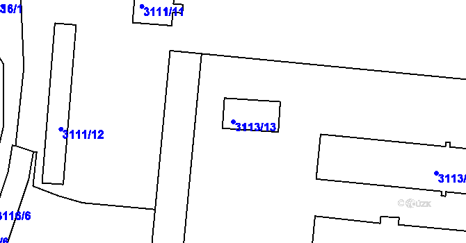 Parcela st. 3113/13 v KÚ Příbram, Katastrální mapa