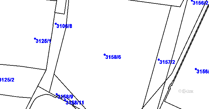 Parcela st. 3158/6 v KÚ Příbram, Katastrální mapa