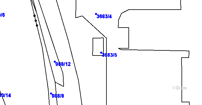 Parcela st. 3683/5 v KÚ Příbram, Katastrální mapa