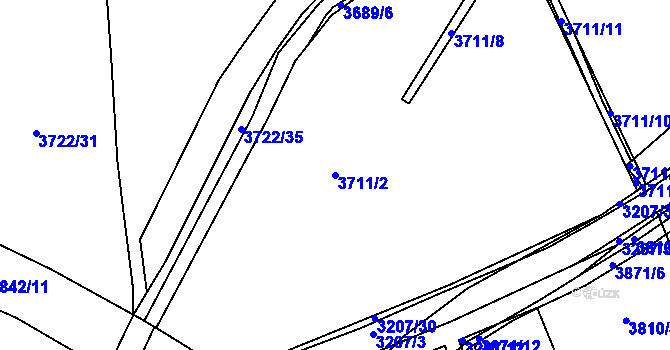Parcela st. 3711/2 v KÚ Příbram, Katastrální mapa