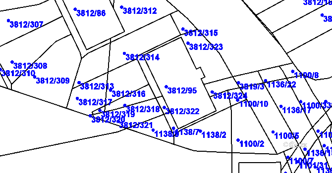 Parcela st. 3812/95 v KÚ Příbram, Katastrální mapa