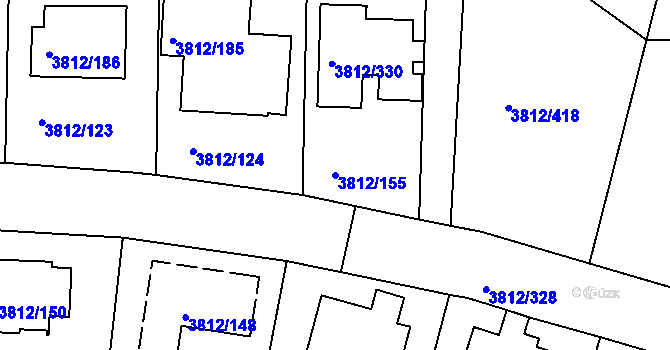 Parcela st. 3812/155 v KÚ Příbram, Katastrální mapa