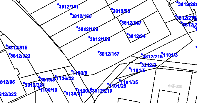 Parcela st. 3812/157 v KÚ Příbram, Katastrální mapa
