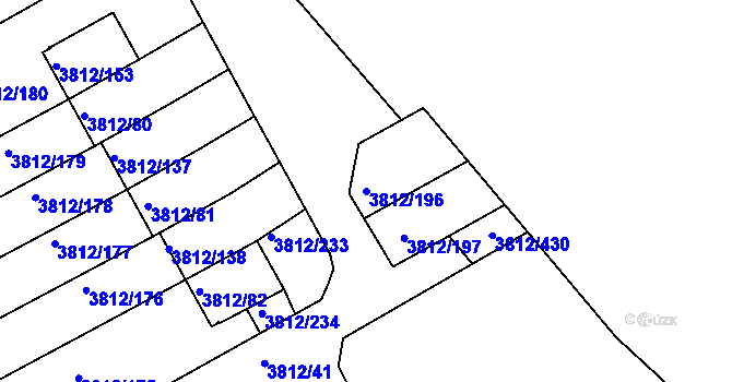 Parcela st. 3812/196 v KÚ Příbram, Katastrální mapa