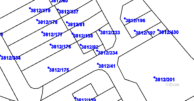 Parcela st. 3812/234 v KÚ Příbram, Katastrální mapa