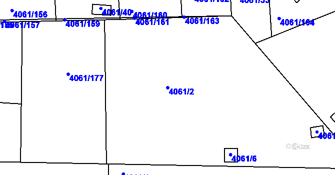 Parcela st. 4061/2 v KÚ Příbram, Katastrální mapa