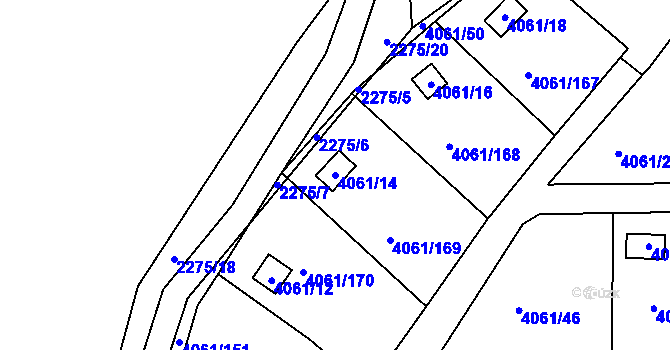 Parcela st. 4061/14 v KÚ Příbram, Katastrální mapa