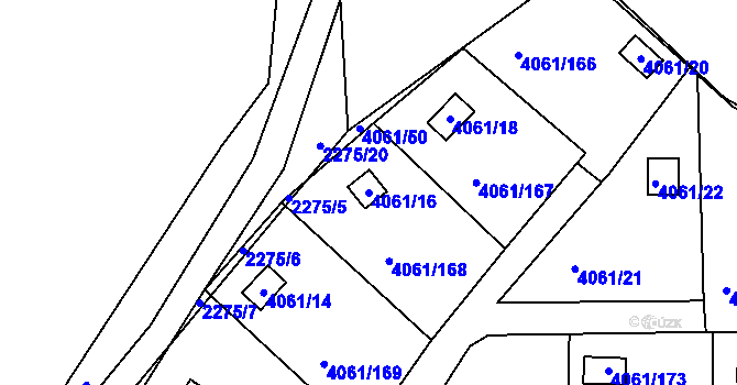 Parcela st. 4061/16 v KÚ Příbram, Katastrální mapa