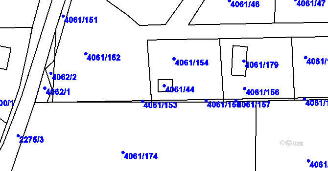 Parcela st. 4061/44 v KÚ Příbram, Katastrální mapa