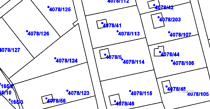 Parcela st. 4078/5 v KÚ Příbram, Katastrální mapa